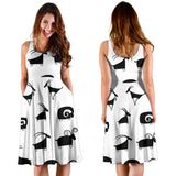 Goat Ram Pattern Sleeveless Midi Dress