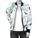 Crocodile Diver Pattern Women'S Bomber Jacket
