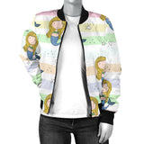 Cute Hand Drawn Mermaid Women'S Bomber Jacket