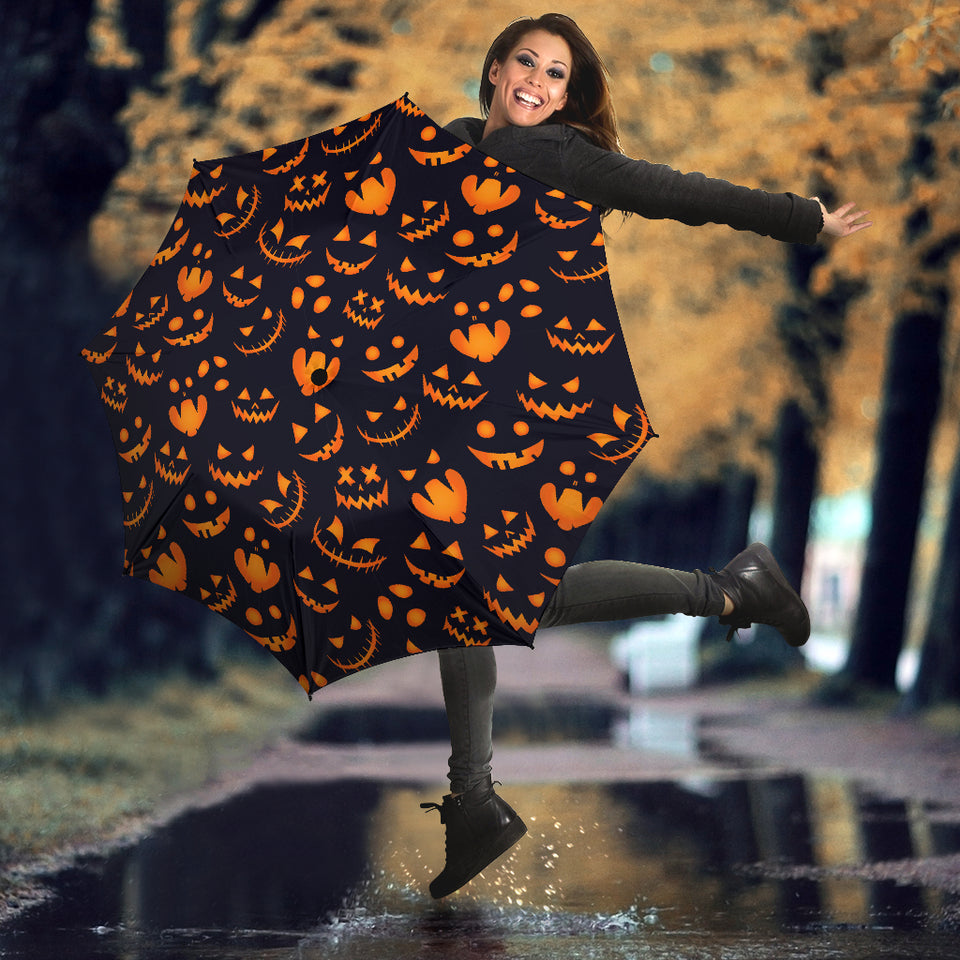 Halloween Pattern Pumpkin Background Umbrella