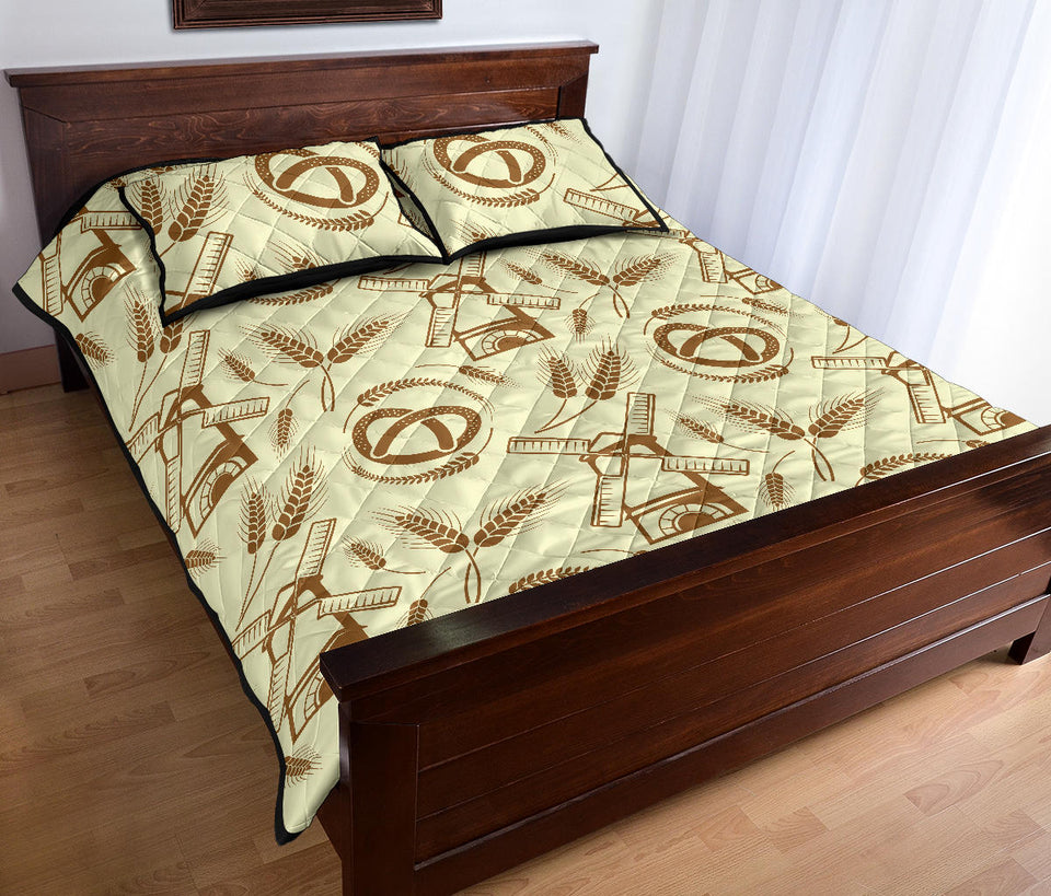 Windmill Wheat pattern Quilt Bed Set