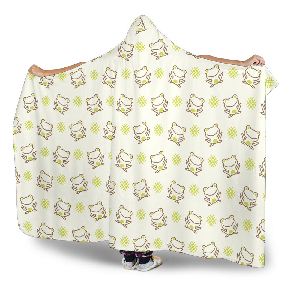 Cute Cartoon Frog Baby Pattern Hooded Blanket