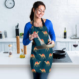 Camel Pattern Blue Blackground Adjustable Apron