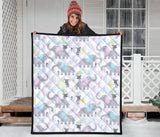 Cute Elephant Mouse Pattern Premium Quilt