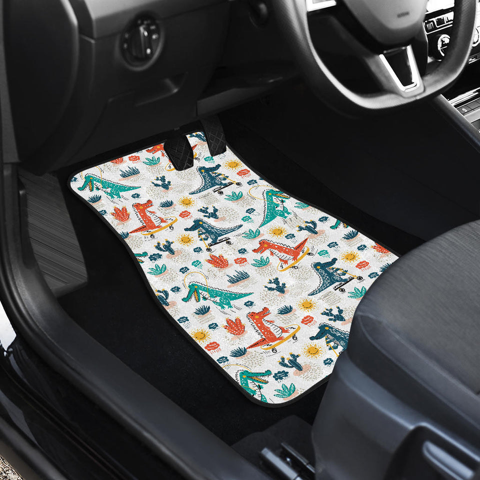 Cute Crocodile Pattern Front Car Mats
