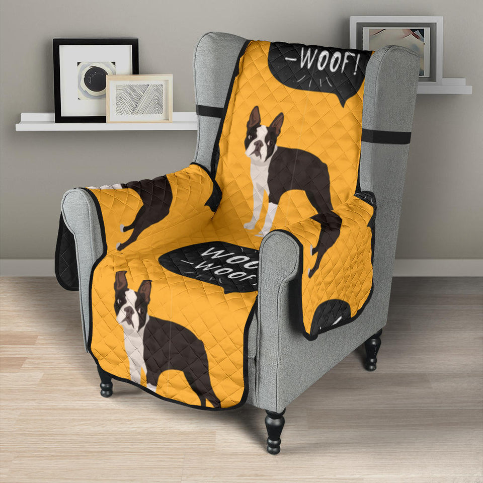 Boston terrier design pattern Chair Cover Protector
