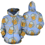 Beer Pattern Zip Up Hoodie