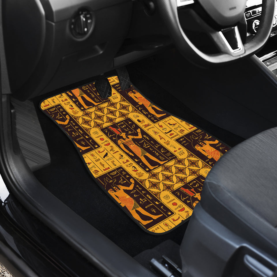 Egypt Hieroglyphics Pattern Print Design 05 Front Car Mats