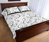 Garlic pattern black white Quilt Bed Set