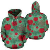 Tomato Design Pattern Zip Up Hoodie
