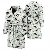 Pelican Pattern Print Design 02 Men's Bathrobe