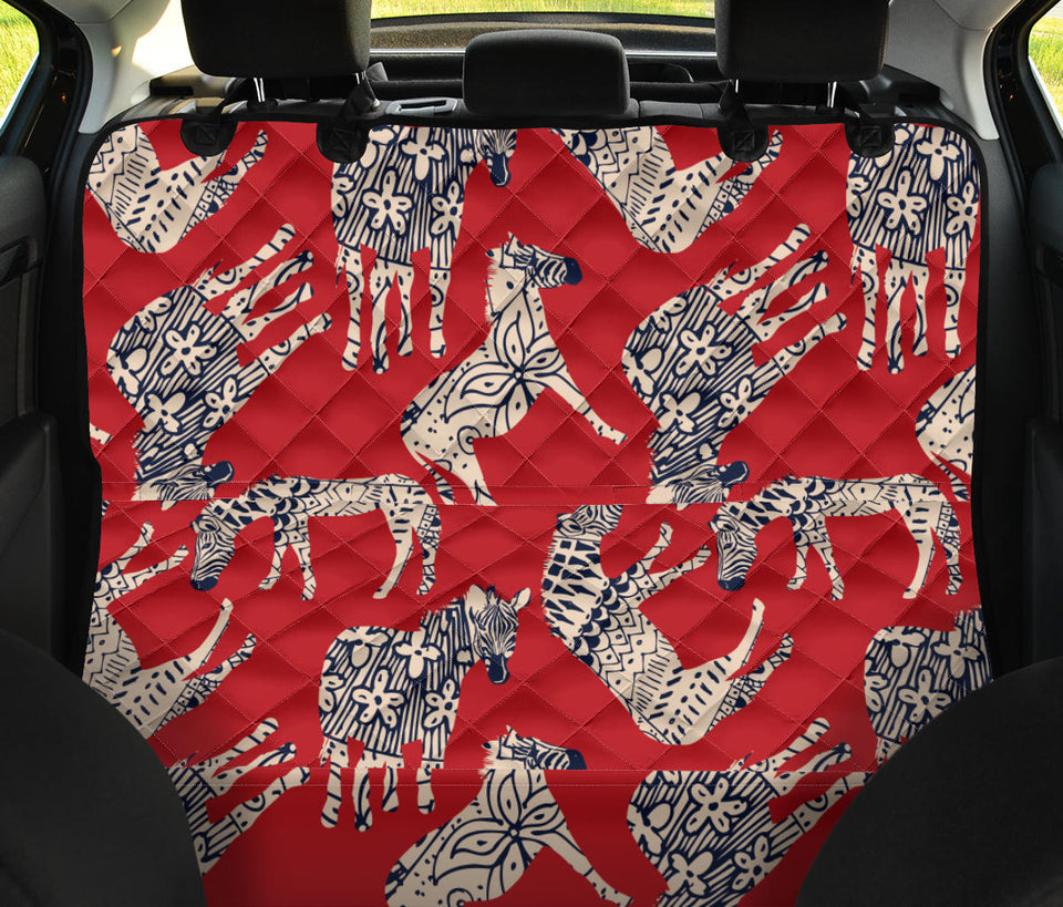 Zebra Abstract Red Background Dog Car Seat Covers