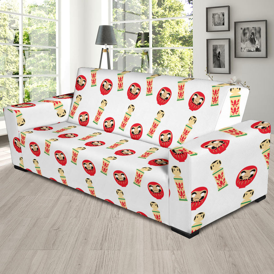Daruma Japanese Wooden Doll Sofa Slipcover