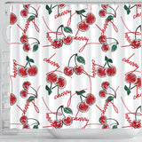 Hand Drawn Cherry Pattern Shower Curtain Fulfilled In US