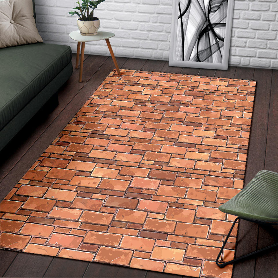 Brick Printed Pattern Print Design 04 Area Rug