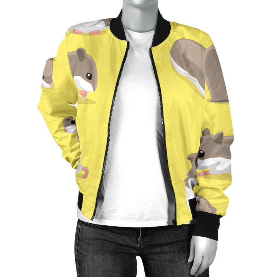 Cute Hamster Pattern Women'S Bomber Jacket