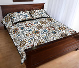 Cute nautical steering wheel anchor pattern Quilt Bed Set