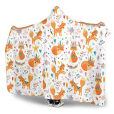 Cute Tribal Fox Pattern Hooded Blanket