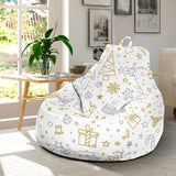Christmas Tree Christmas Element Silver Gold Pattern Bean Bag Cover