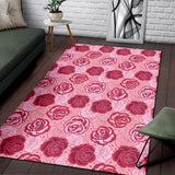 Rose Pattern Print Design 02 Area Rug