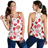 watercolor hand drawn beautiful strawberry pattern Women Racerback Tank Top