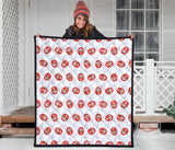 Daruma Japanese Wooden Doll Pattern Premium Quilt