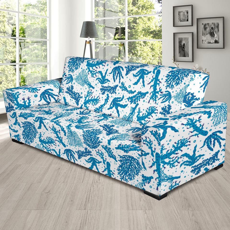 Coral Reef Pattern Print Design 01 Sofa Slipcover