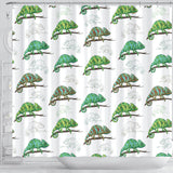 Chameleon Lizard Pattern Shower Curtain Fulfilled In US