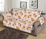 Cute Corgis Pattern pink background Sofa Cover Protector