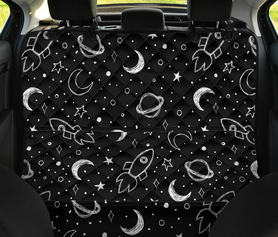 Hand Drawn Space Rocket Star Planet Dog Car Seat Covers