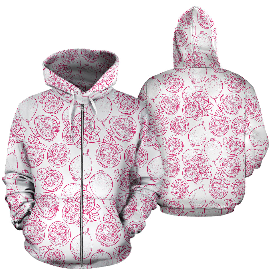 Sketch Guava Pattern Zip Up Hoodie