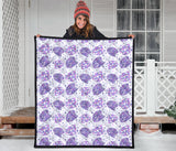 Hedgehog Pattern Print Design 05 Premium Quilt