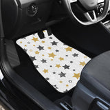 Hand Drawn Gold Black Star Pattern Front Car Mats