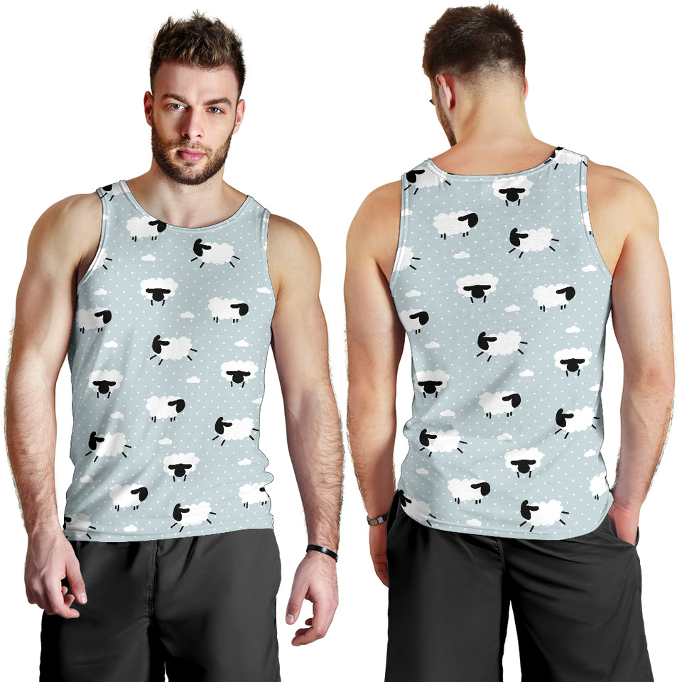 Sheep polka dot cloud pattern Men Tank Top