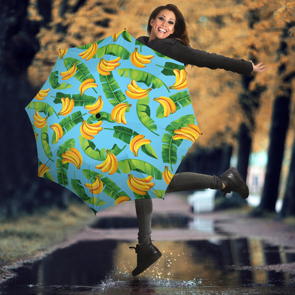 Banana Leaves Banana Design Pattern Umbrella