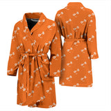 Engine Piston Orange Background Pattern Print Design 05 Men's Bathrobe