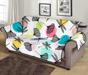 Dragonflies ginkgo leaves pattern Sofa Cover Protector