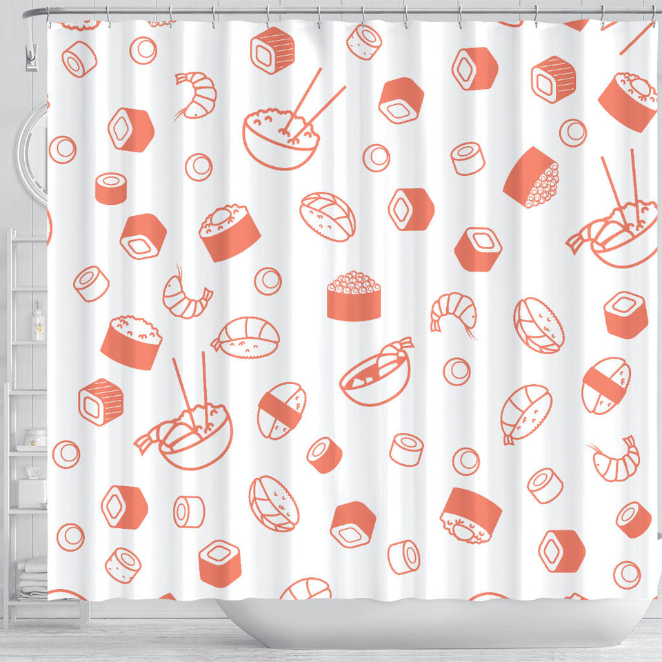 Sushi Pattern Shower Curtain Fulfilled In US