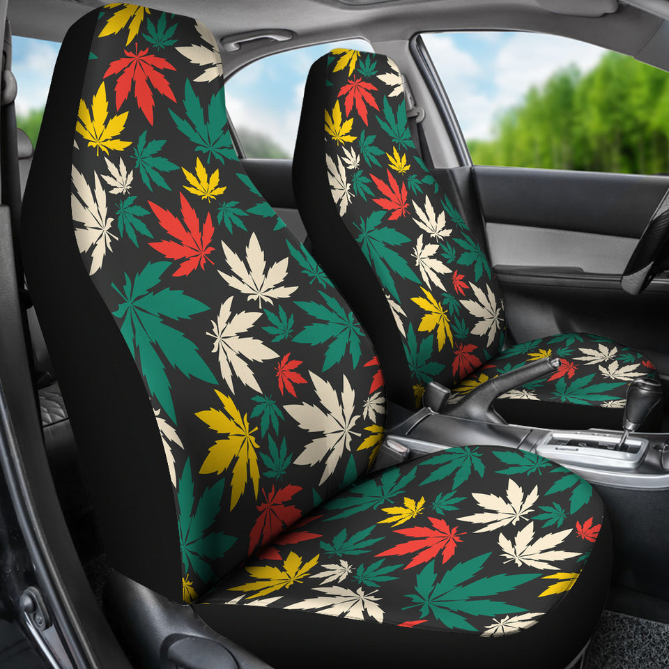 Canabis Marijuana Weed Pattern Print Design 02 Universal Fit Car Seat Covers