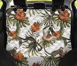 Monkey Red Hibiscus Flower Palm Leaves Floral Pattern Dog Car Seat Covers