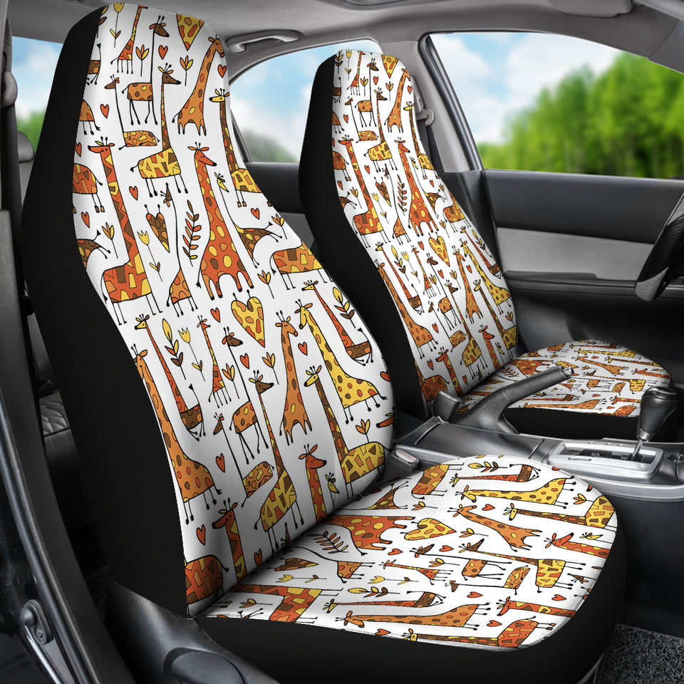 Giraffe Pattern Print Design 04 Universal Fit Car Seat Covers