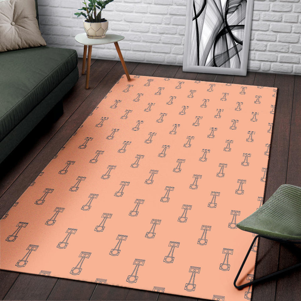 Engine Piston Cream Background Pattern Print Design 04 Area Rug