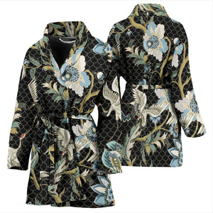 Japanese Crane Ornament Elements Women'S Bathrobe