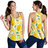 lemon design pattern Women Racerback Tank Top