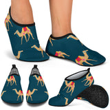 Camel Pattern Blue Blackground Aqua Shoes