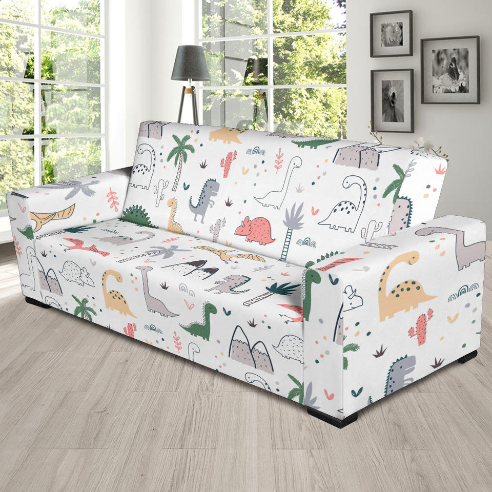 Cute Cartoon Dinosaurs Tree Pattern Sofa Slipcover