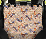 Cute Rooster Chicken Cock Floral Ornament Background Dog Car Seat Covers