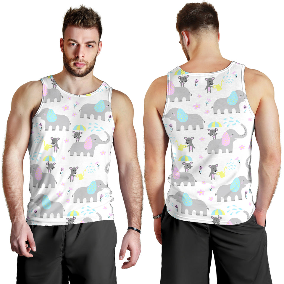 Cute elephant mouse pattern Men Tank Top