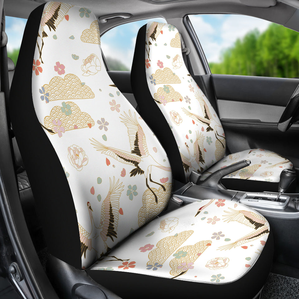 Beautiful Japanese Cranes Pattern Universal Fit Car Seat Covers