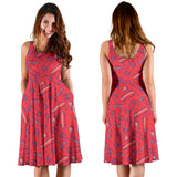 Skate Board Pattern Print Design 01 Sleeveless Midi Dress